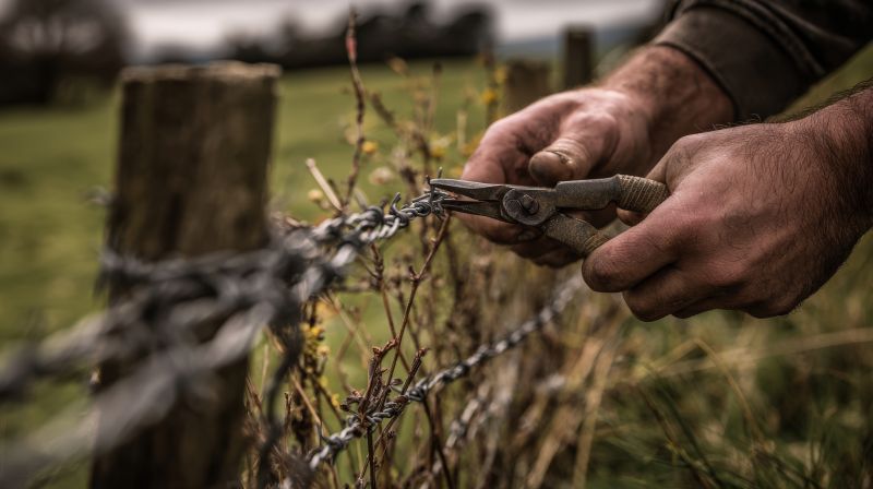 Barb Wire Fencing Repair